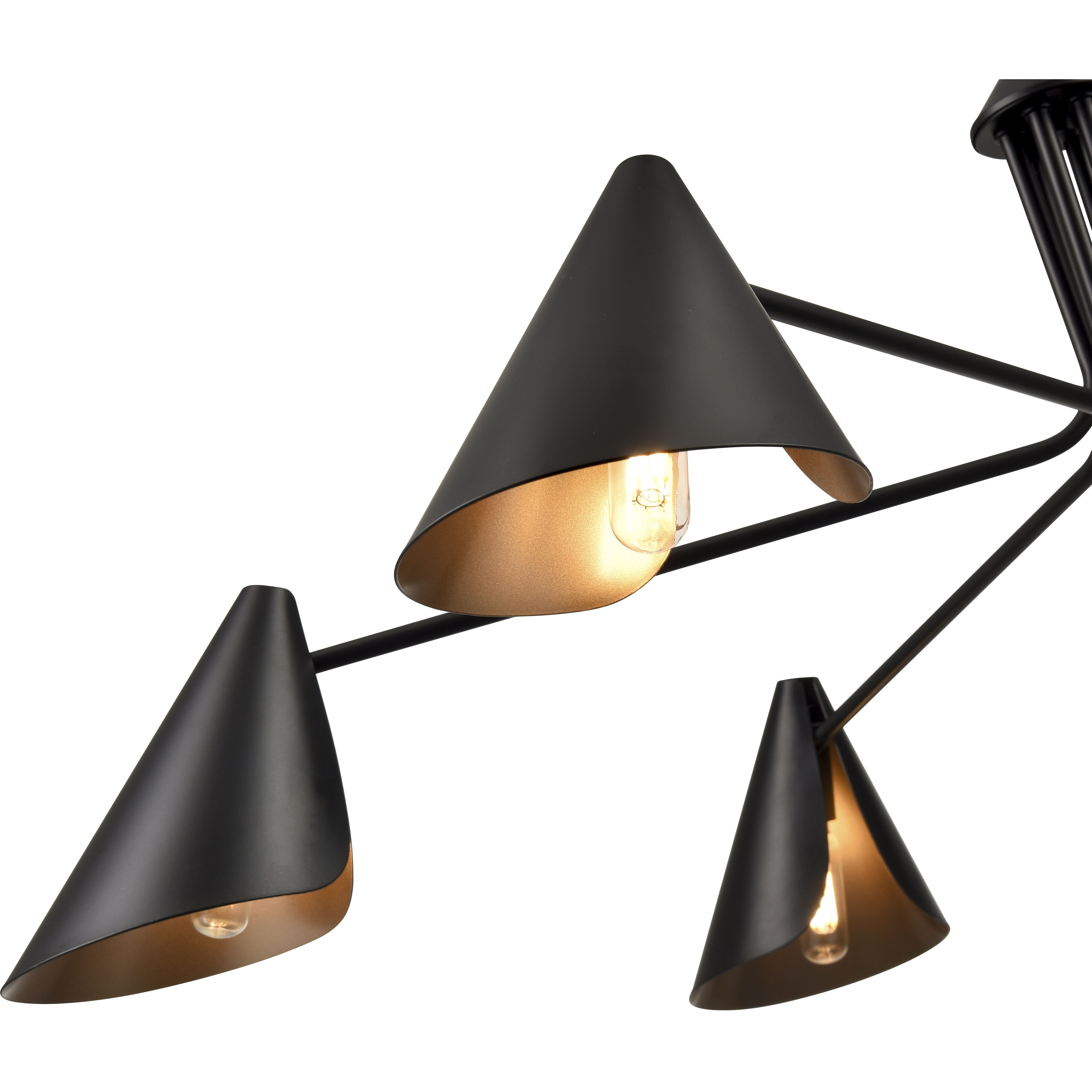 Warhol 6 Light 41 inch Matte Black Chandelier Ceiling Light